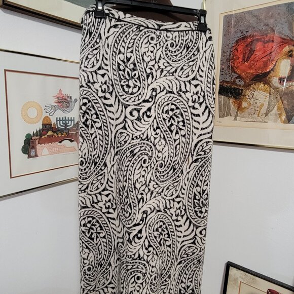 Black and Cream Peruvian Connection 100% Pima Cotton Flared Skirt Size XL - Picture 1 of 3